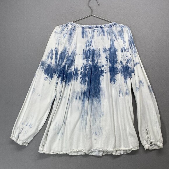 Vintage America Blues Shirt Womens XL Tye Dye Western Boho Flowy Lyocell Soft - Picture 7 of 9